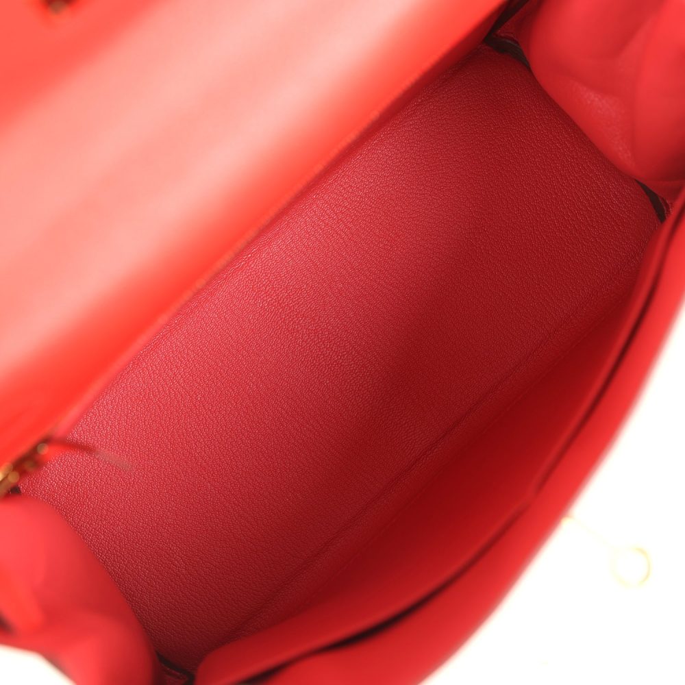 Pre-owned Hermes Kelly Retourne 28 Rouge Tomate Evercolor Gold Hardware - Image 8