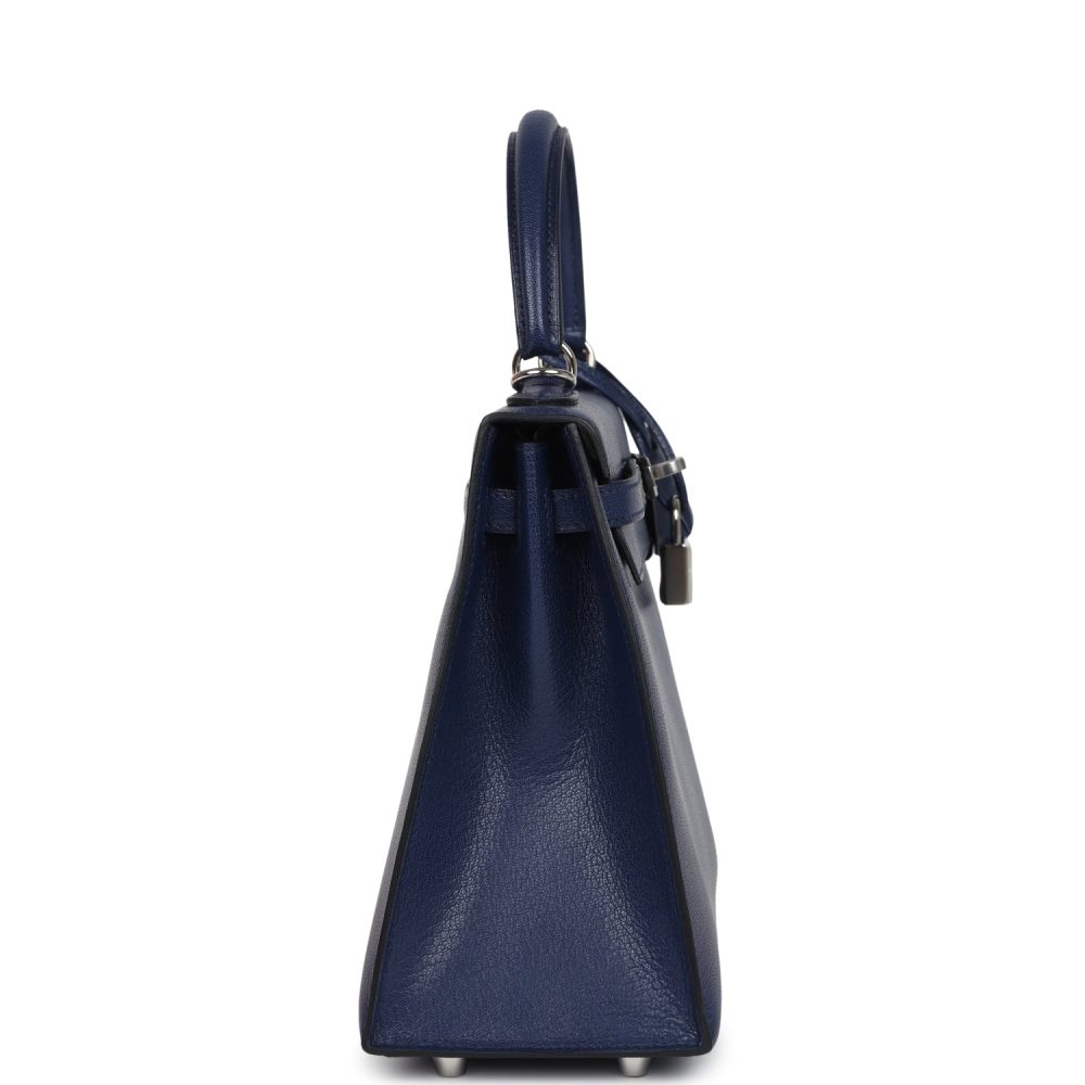 Hermes Kelly Sellier 25 Bleu Saphir Chevre Chamkila Palladium Hardware - Image 3