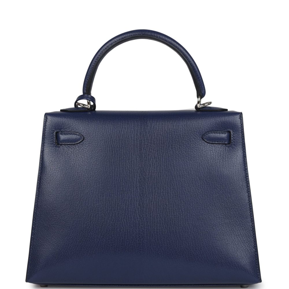 Hermes Kelly Sellier 25 Bleu Saphir Chevre Chamkila Palladium Hardware - Image 4
