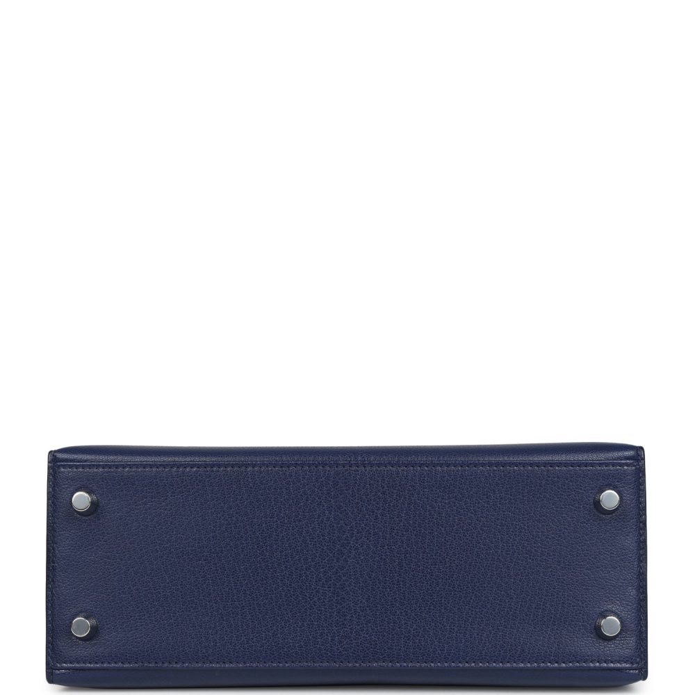 Hermes Kelly Sellier 25 Bleu Saphir Chevre Chamkila Palladium Hardware - Image 6