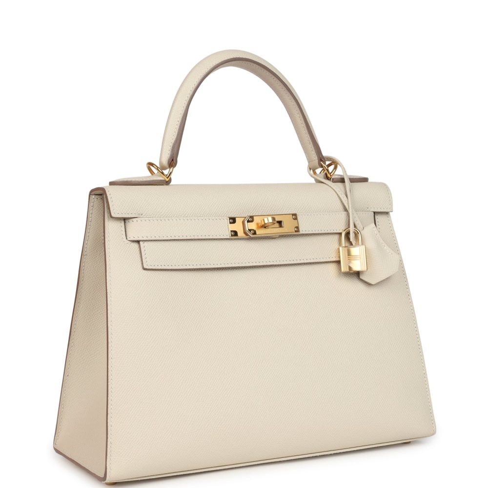 Hermes Kelly Sellier 28 Craie Epsom Gold Hardware - Image 2