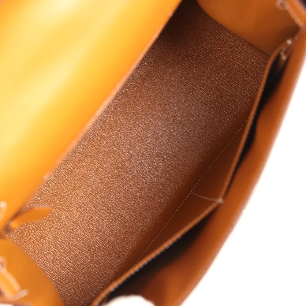 Hermes Kelly Sellier 28 "Painted Quadrige" Naturel Sable Butler Palladium Hardware - Image 8