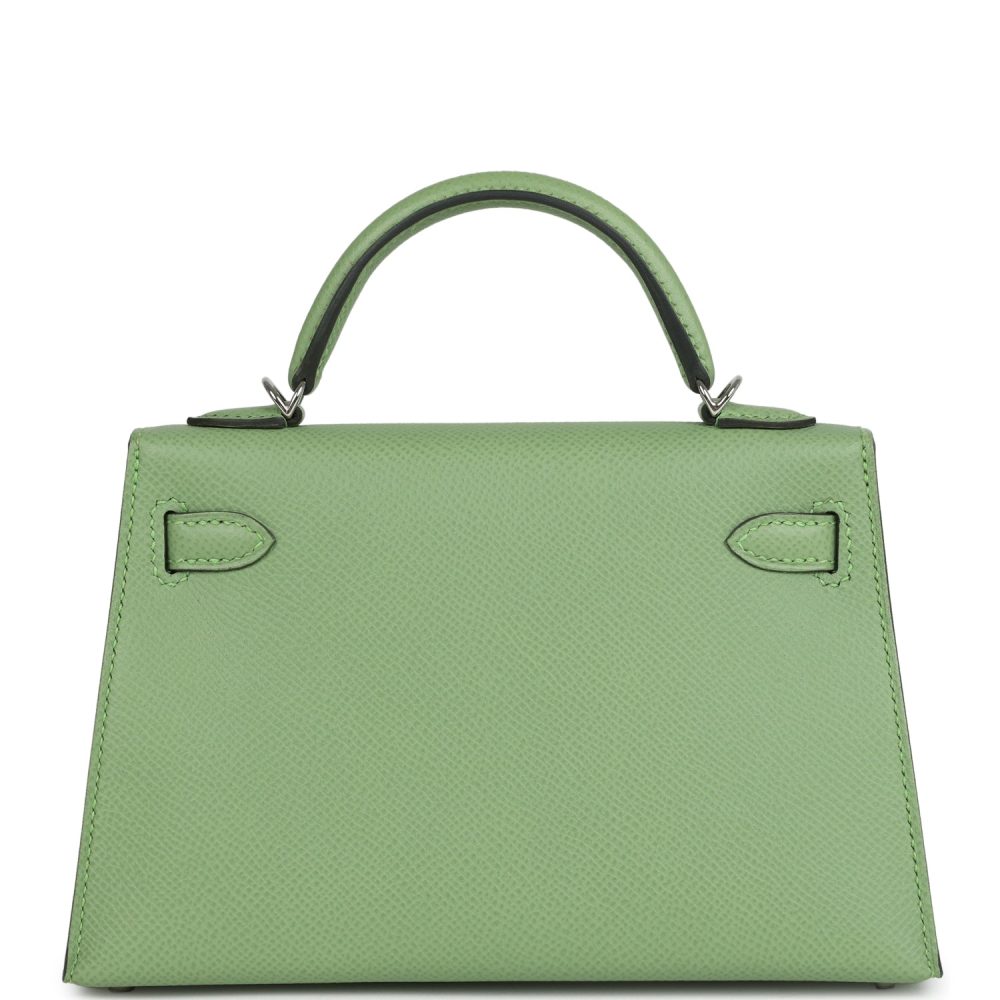 Hermes Kelly Sellier 20 Vert Criquet Epsom Palladium Hardware - Image 4