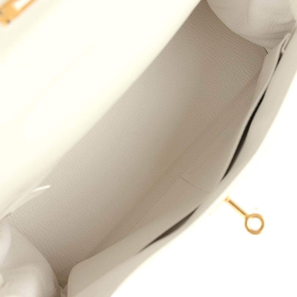 Pre-owned Hermes Kelly Retourne 28 White Evercolor Gold Hardware - Image 9