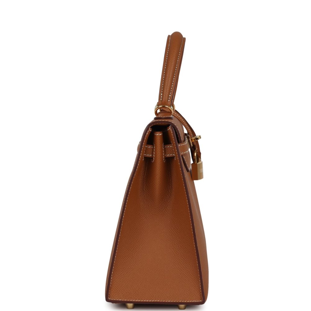 Pre-owned Hermes Kelly Sellier 25 Gold Epsom Gold Hardware - Image 3