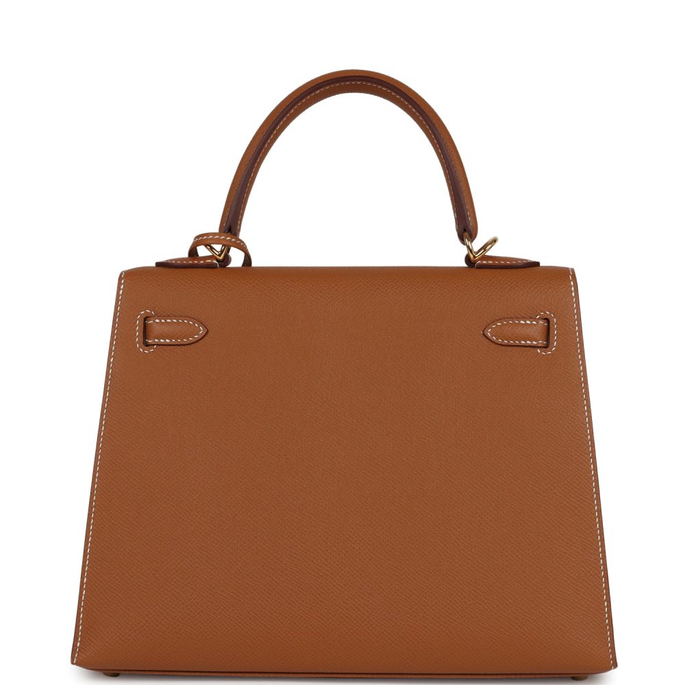 Pre-owned Hermes Kelly Sellier 25 Gold Epsom Gold Hardware - Image 4