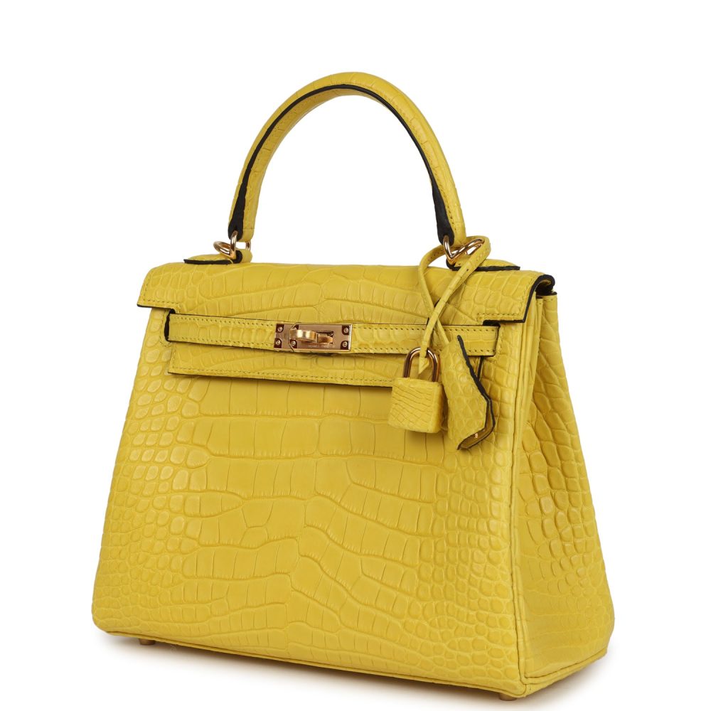 Hermes Kelly Retourne 25 Mimosa Matte Alligator Gold Hardware - Image 5