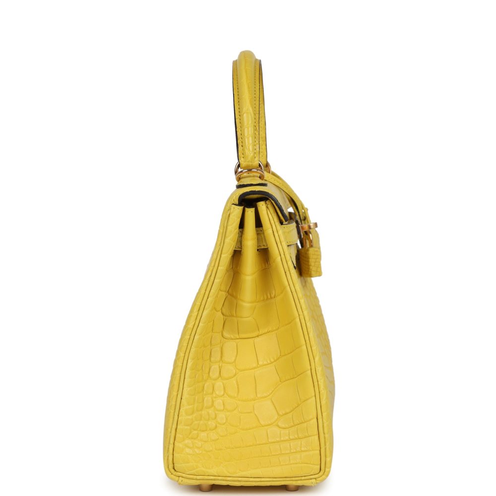 Hermes Kelly Retourne 25 Mimosa Matte Alligator Gold Hardware - Image 3