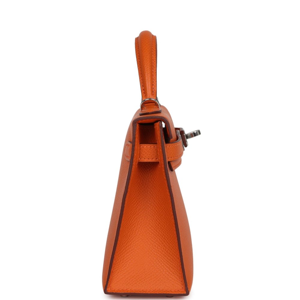 Hermes Kelly Sellier 20 Orange Epsom Palladium Hardware - Image 3