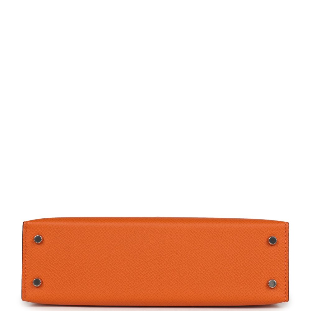 Hermes Kelly Sellier 20 Orange Epsom Palladium Hardware - Image 6
