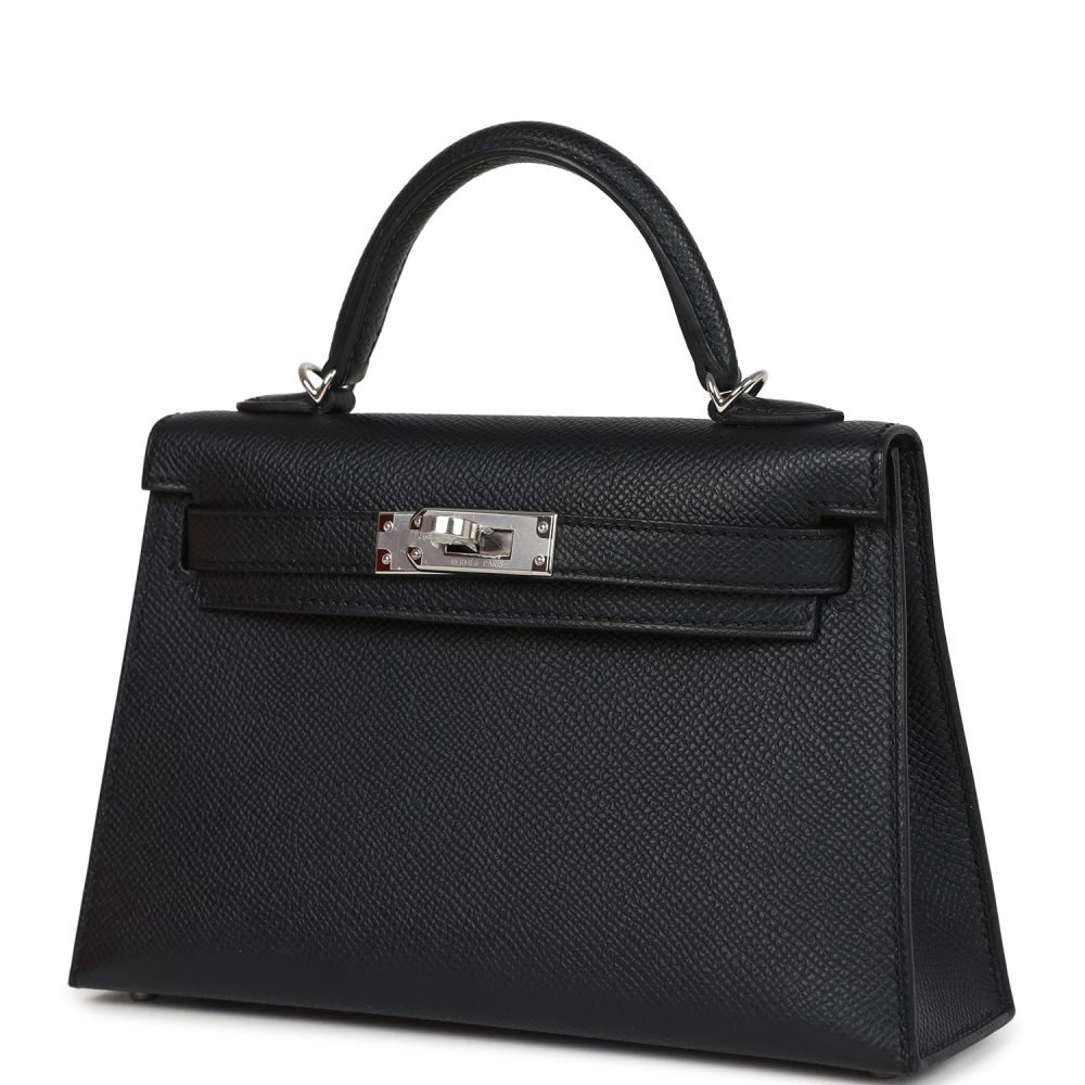 Hermes Kelly Sellier 20 Black Epsom Palladium Hardware - Image 3