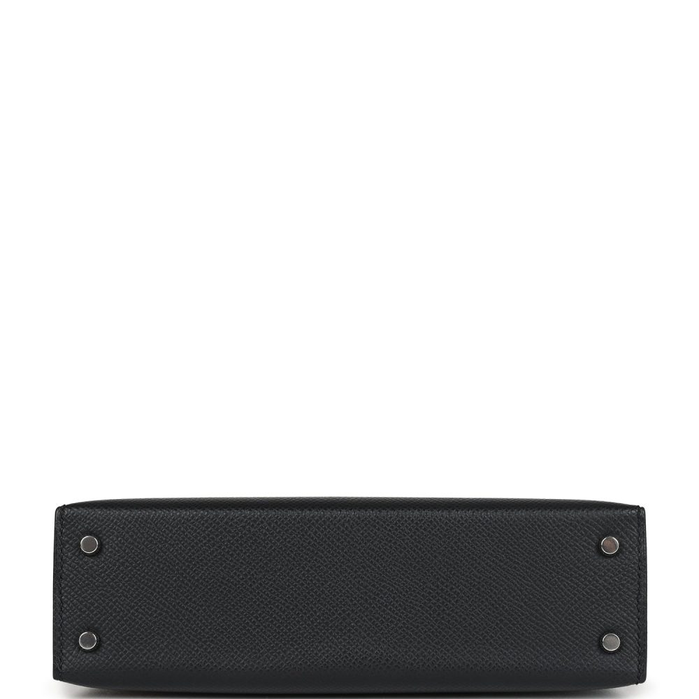 Hermes Kelly Sellier 20 Black Epsom Palladium Hardware - Image 6