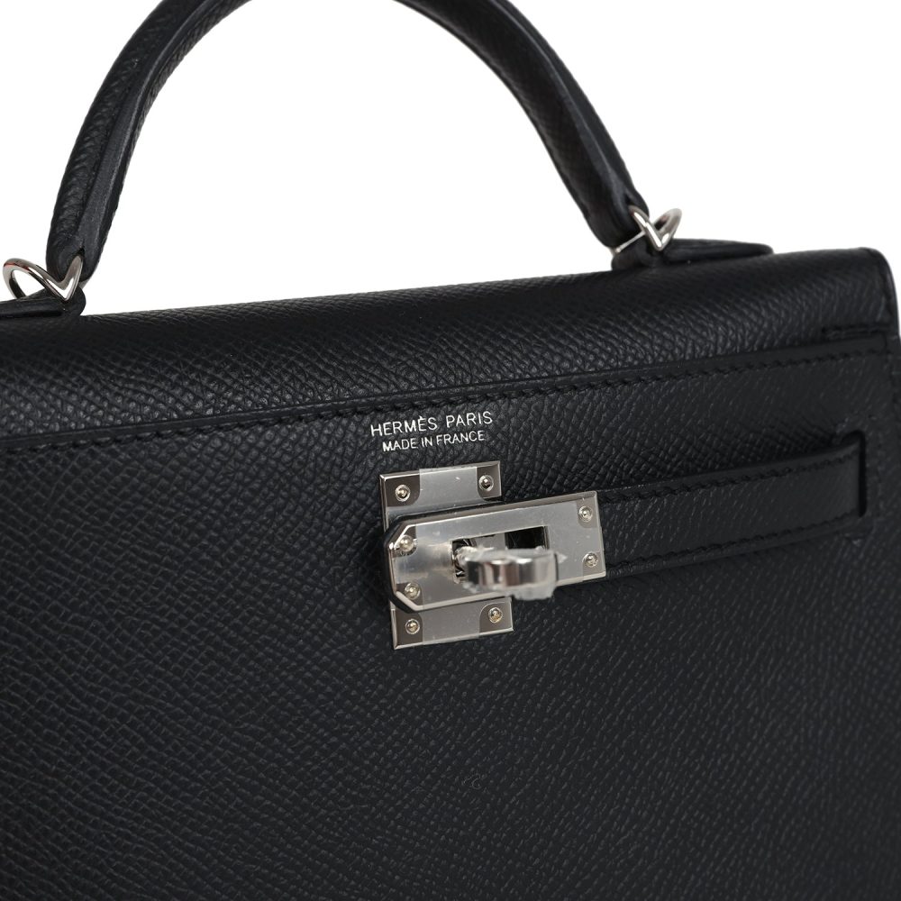 Hermes Kelly Sellier 20 Black Epsom Palladium Hardware - Image 7