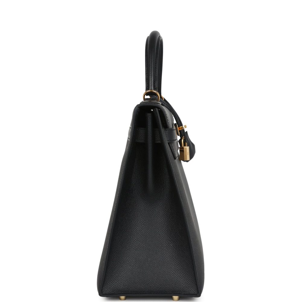 Pre-owned Hermes Kelly Sellier 32 Black Epsom Gold Hardware - Image 3