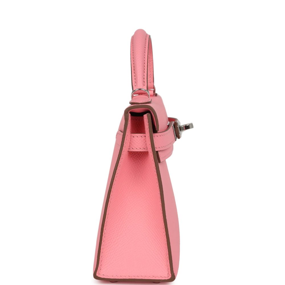 Hermes Kelly Sellier 20 Rose Confetti Epsom Palladium Hardware - Image 3