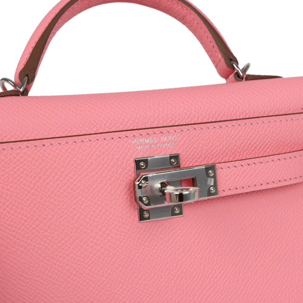 Hermes Kelly Sellier 20 Rose Confetti Epsom Palladium Hardware - Image 7
