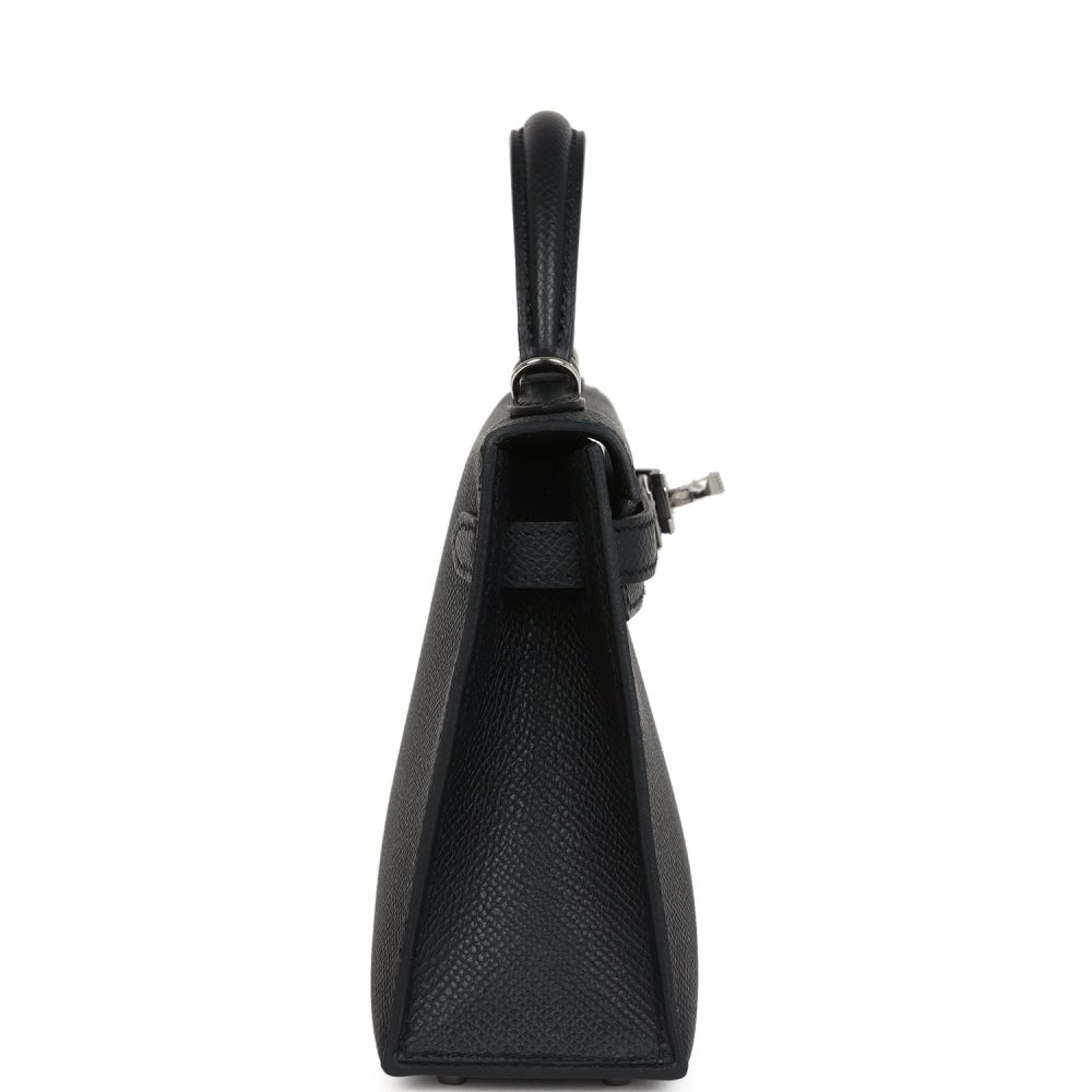 Hermes Kelly Sellier 20 Black Epsom Palladium Hardware - Image 3