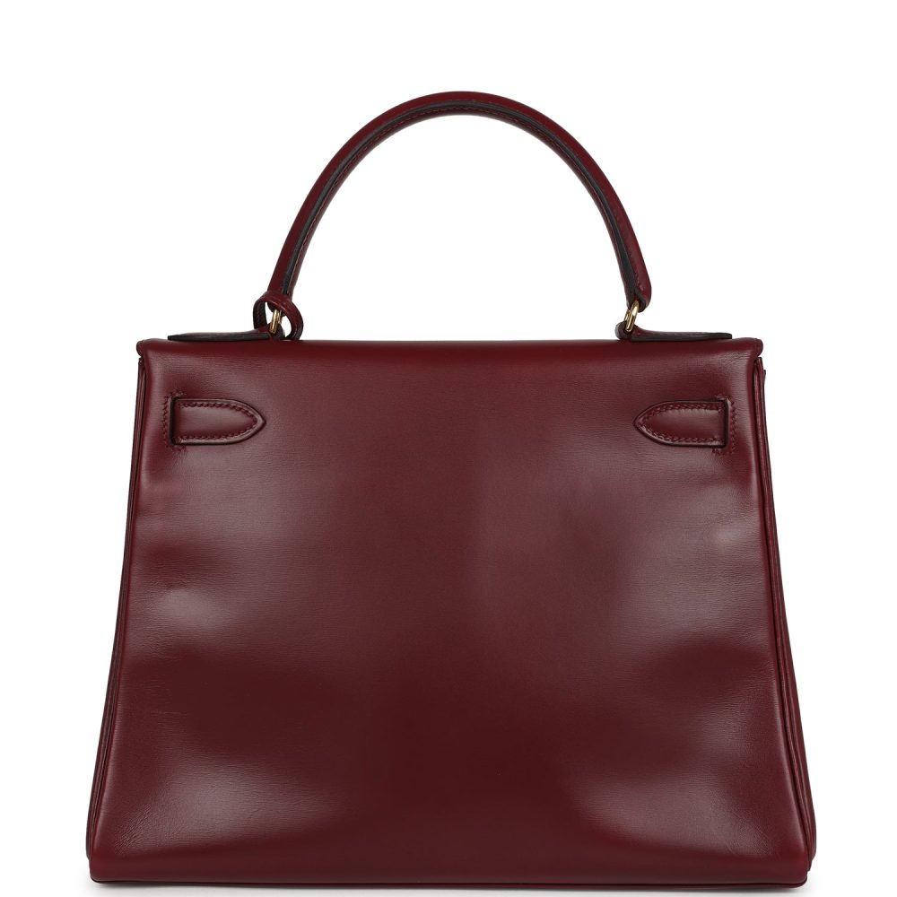 Vintage Hermes Kelly Retourne 28 Rouge H Box Gold Hardware - Image 4