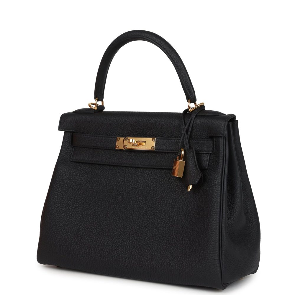 Hermes Kelly Retourne 28 Black Togo Gold Hardware - Image 3