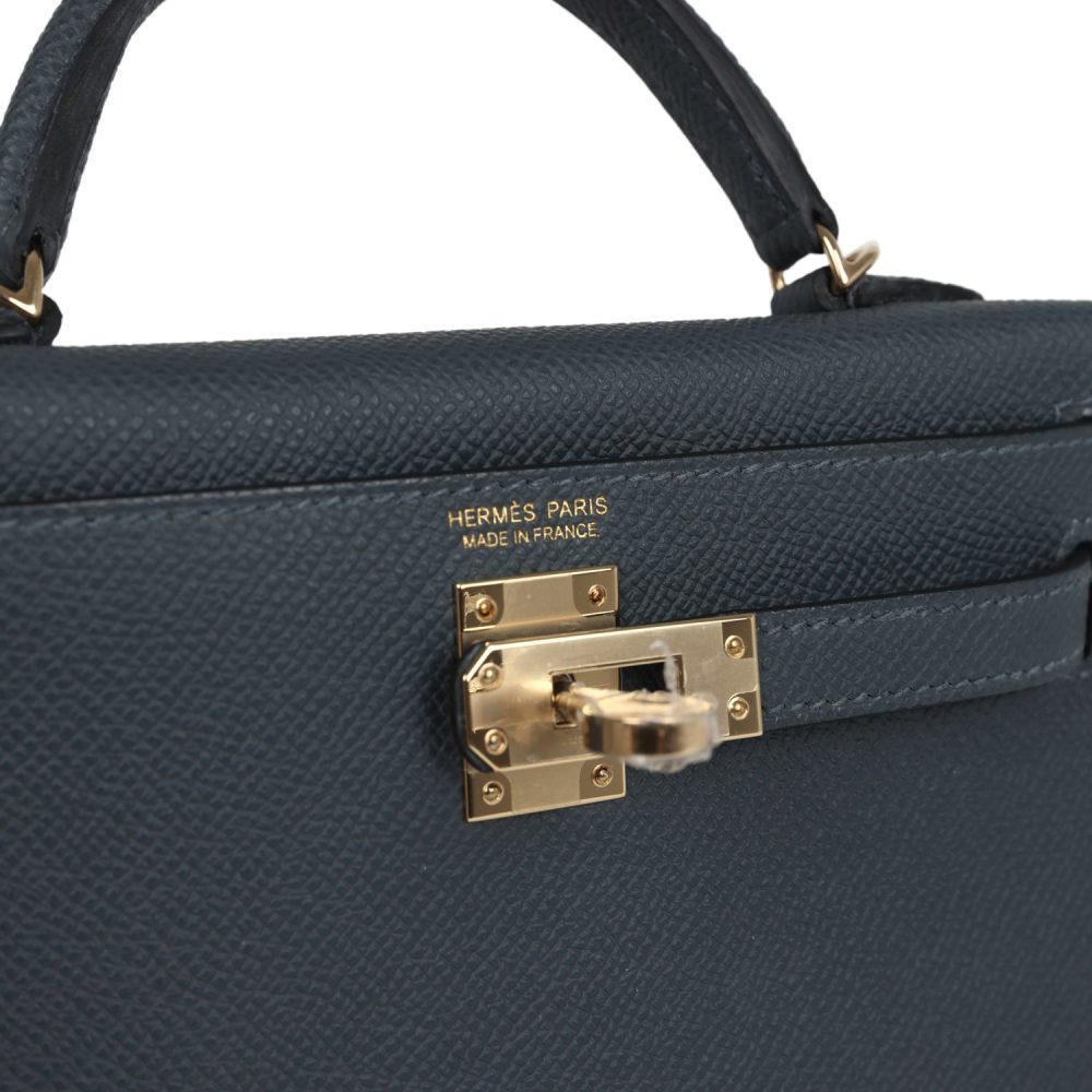 Hermes Kelly Sellier 20 Gris Misty Epsom Permabrass Hardware - Image 8
