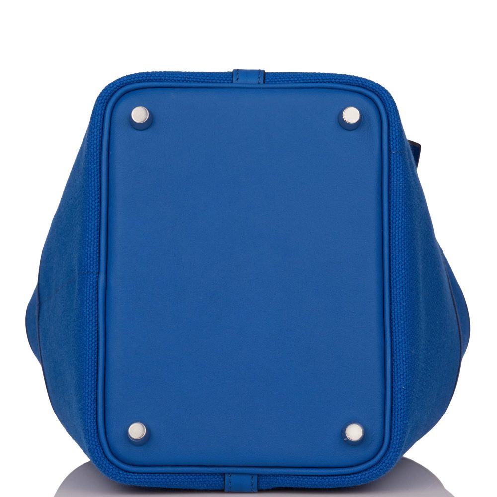 Hermes Picotin Cargo 18 Bleu France Swift and Toile Canvas Palladium Hardware - Image 7