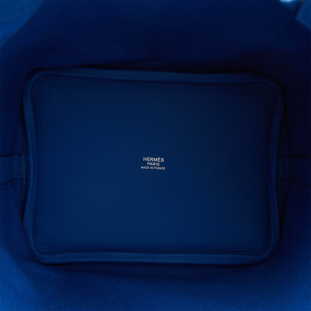 Hermes Picotin Cargo 18 Bleu France Swift and Toile Canvas Palladium Hardware - Image 8