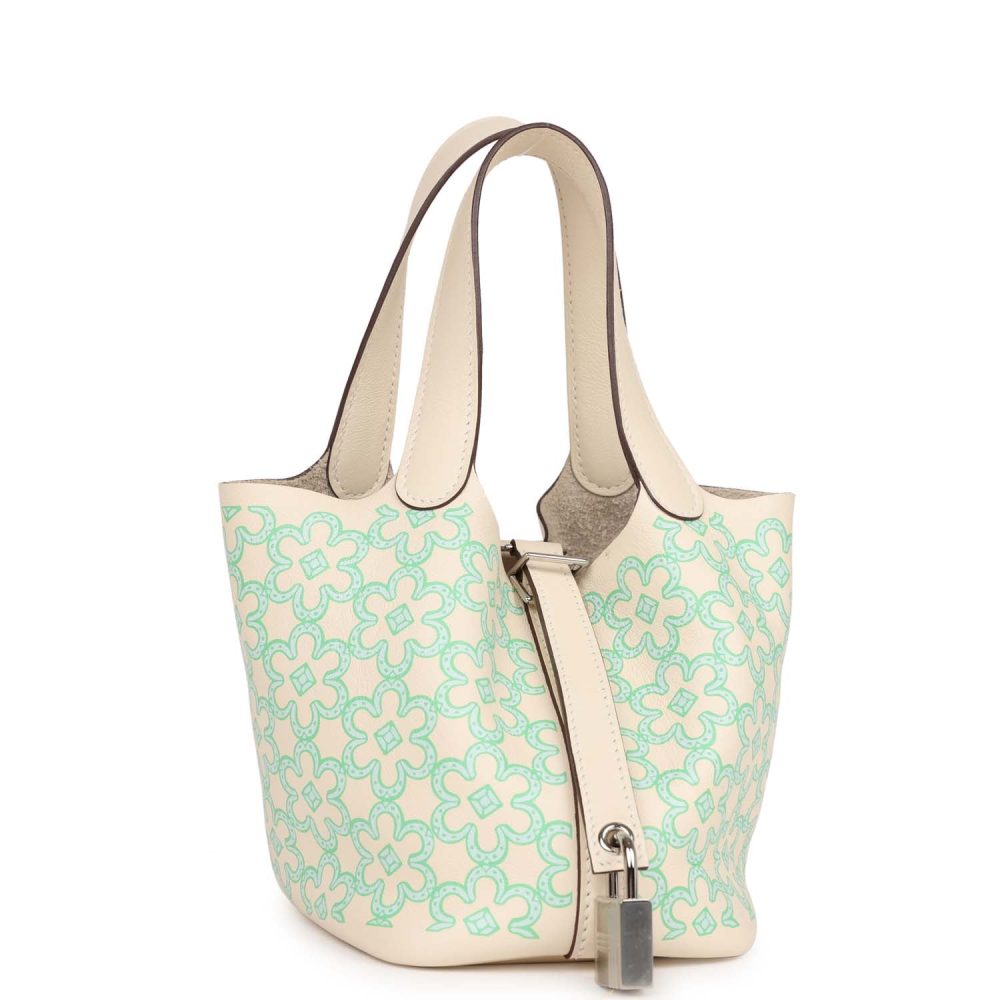 Hermes Micro Picotin Lock 14 "Lucky Daisy" Nata Swift Palladium Hardware - Image 2