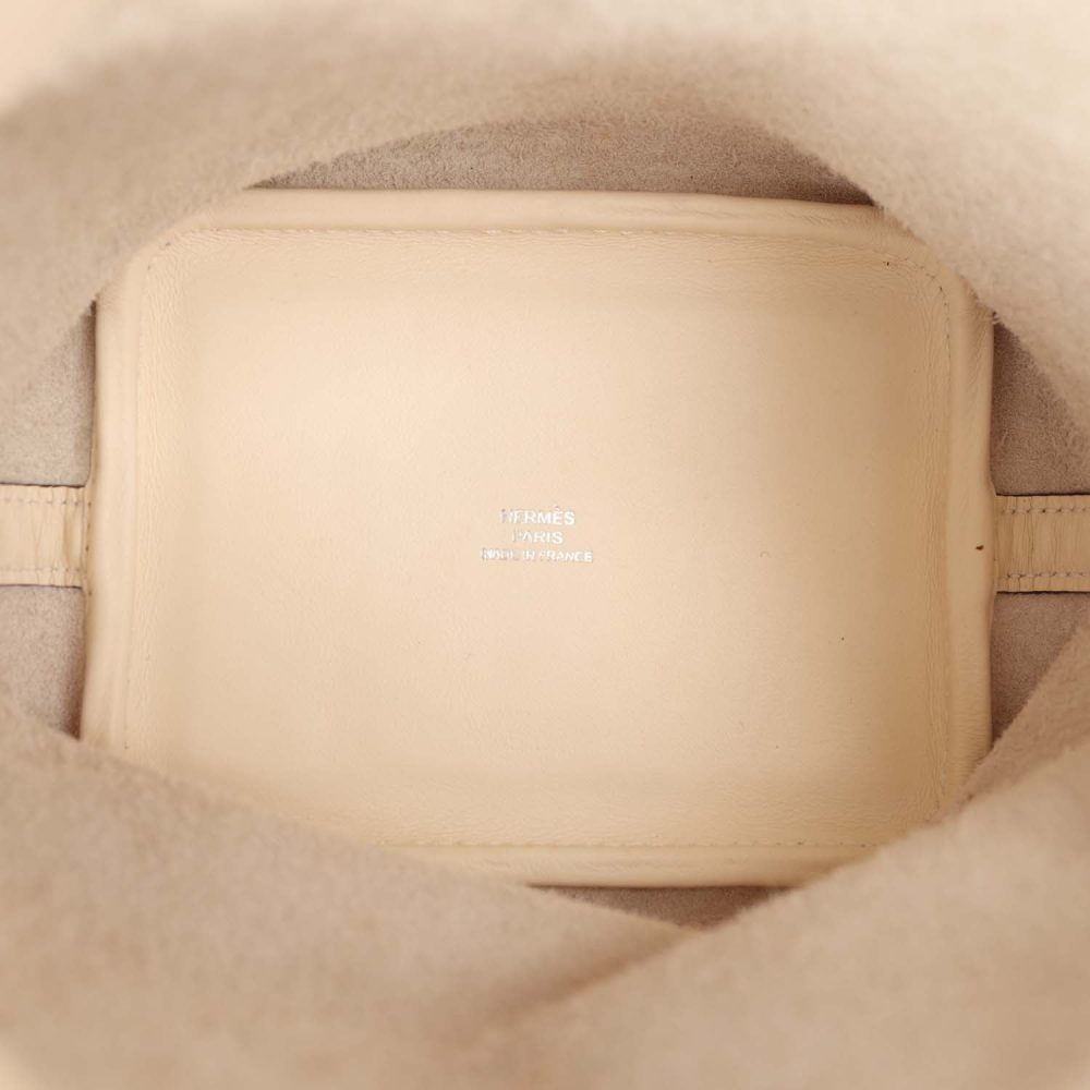 Hermes Micro Picotin Lock 14 "Lucky Daisy" Nata Swift Palladium Hardware - Image 6