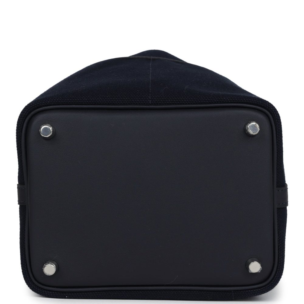 Hermes Picotin Cargo 18 Caban Swift and Black Toile Canvas Palladium Hardware - Image 6