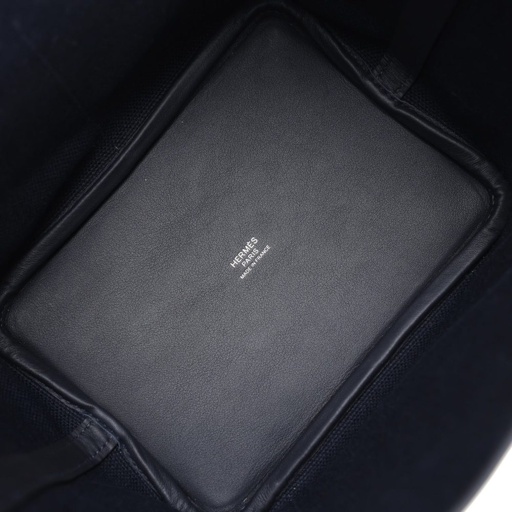 Hermes Picotin Cargo 18 Caban Swift and Black Toile Canvas Palladium Hardware - Image 7