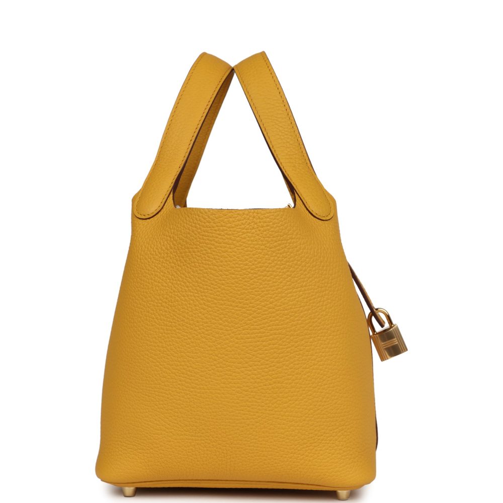 Hermes Picotin Lock 18 Jaune Ambre Clemence Gold Hardware - Image 3