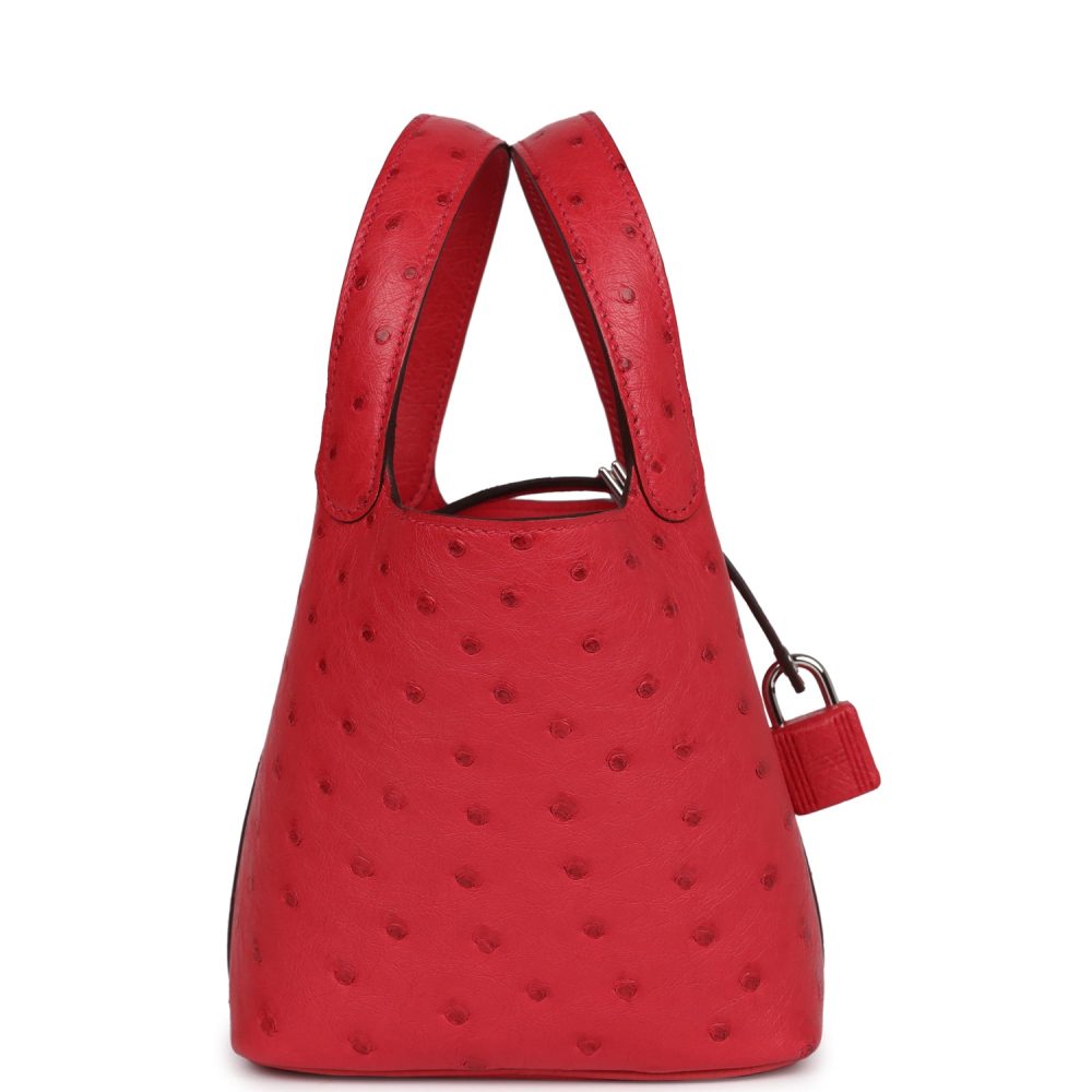 Hermes Micro Picotin Lock 14 Bougainvillea Ostrich Palladium Hardware - Image 3