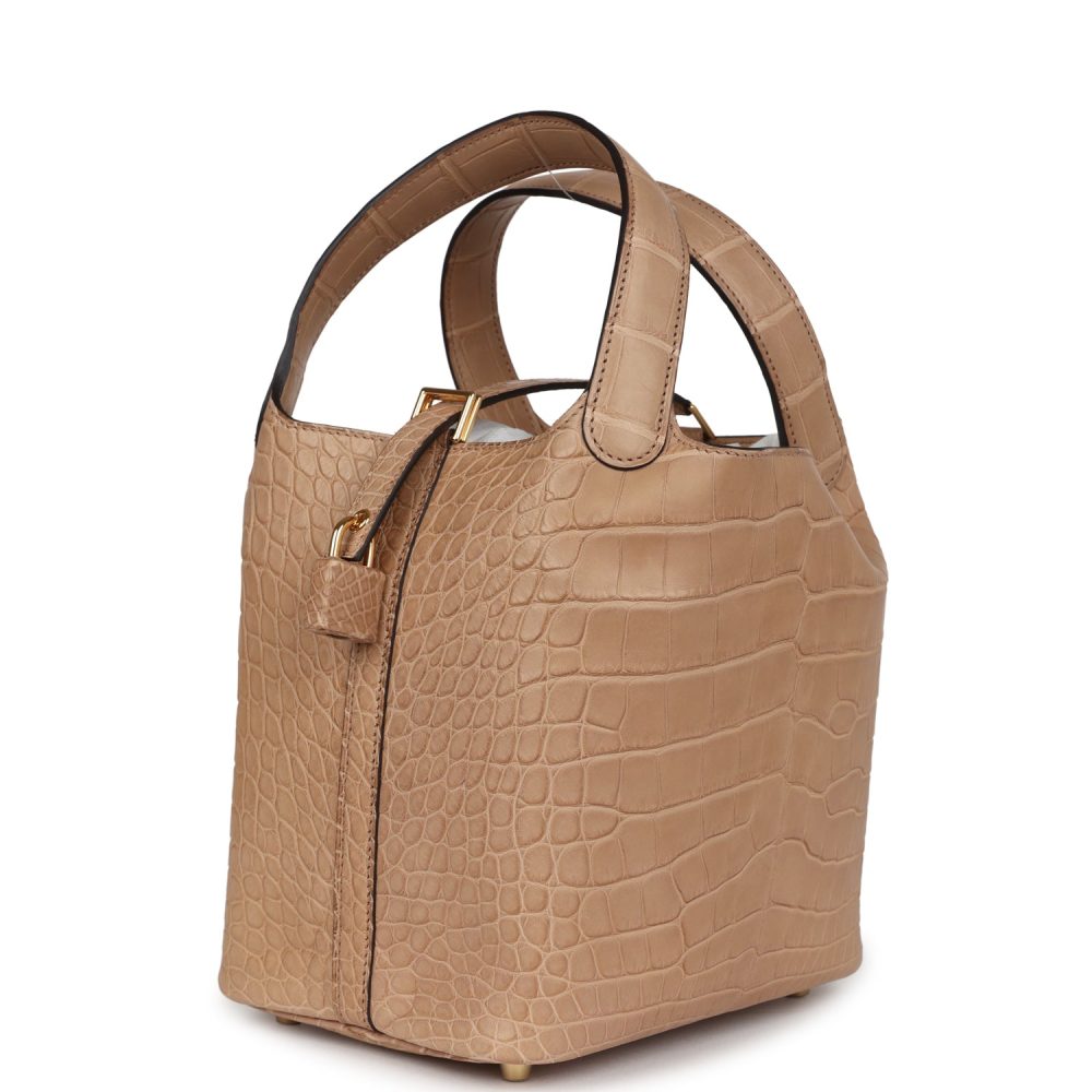 Hermes Picotin Lock 18 Chai Matte Alligator Gold Hardware - Image 3