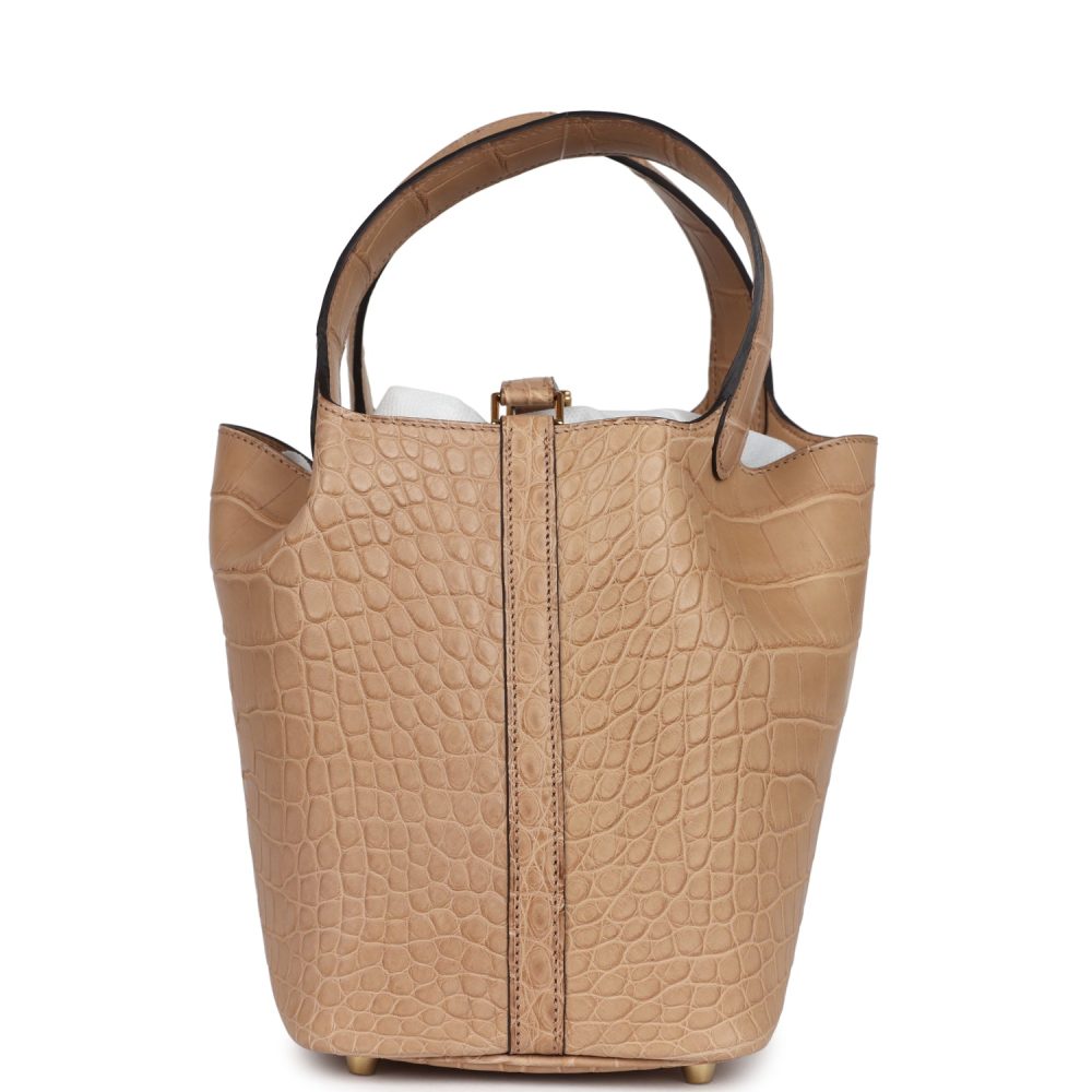 Hermes Picotin Lock 18 Chai Matte Alligator Gold Hardware - Image 5