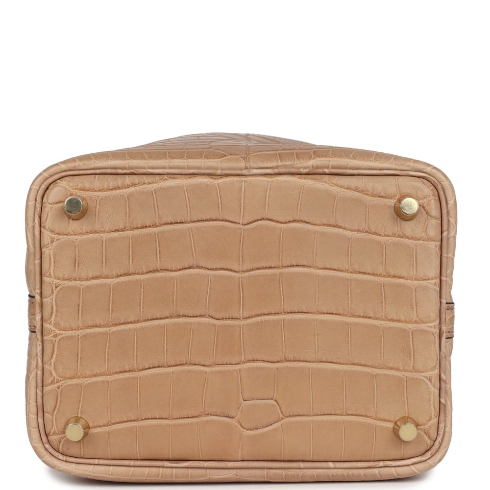 Hermes Picotin Lock 18 Chai Matte Alligator Gold Hardware - Image 6