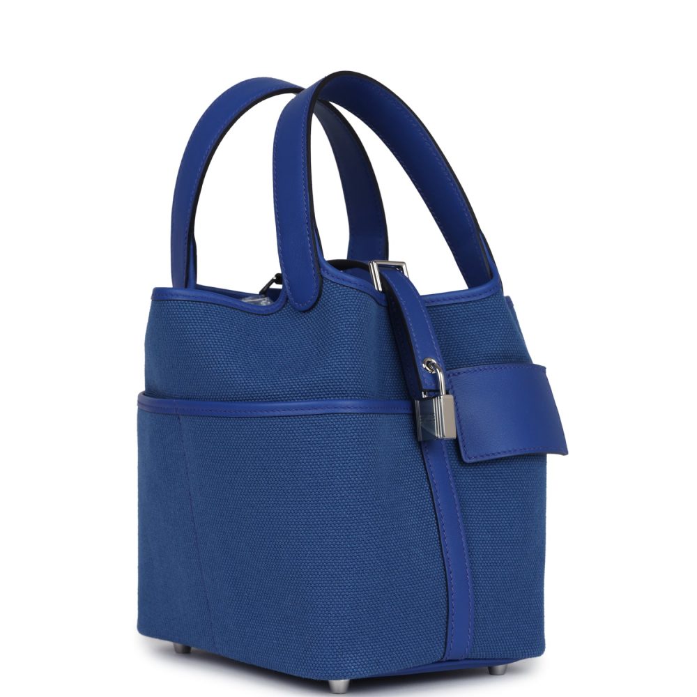 Hermes Picotin Cargo 18 Bleu Royal Swift and Toile Canvas Palladium Hardware - Image 2