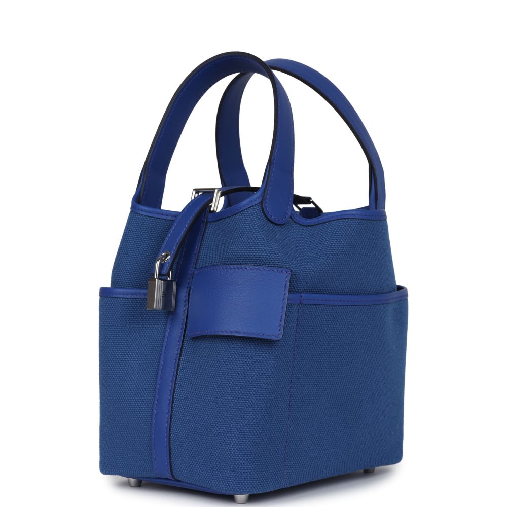 Hermes Picotin Cargo 18 Bleu Royal Swift and Toile Canvas Palladium Hardware - Image 5
