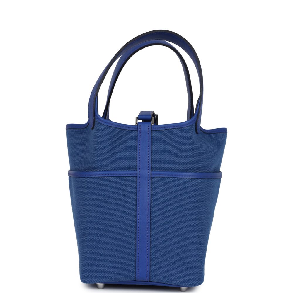 Hermes Picotin Cargo 18 Bleu Royal Swift and Toile Canvas Palladium Hardware - Image 4