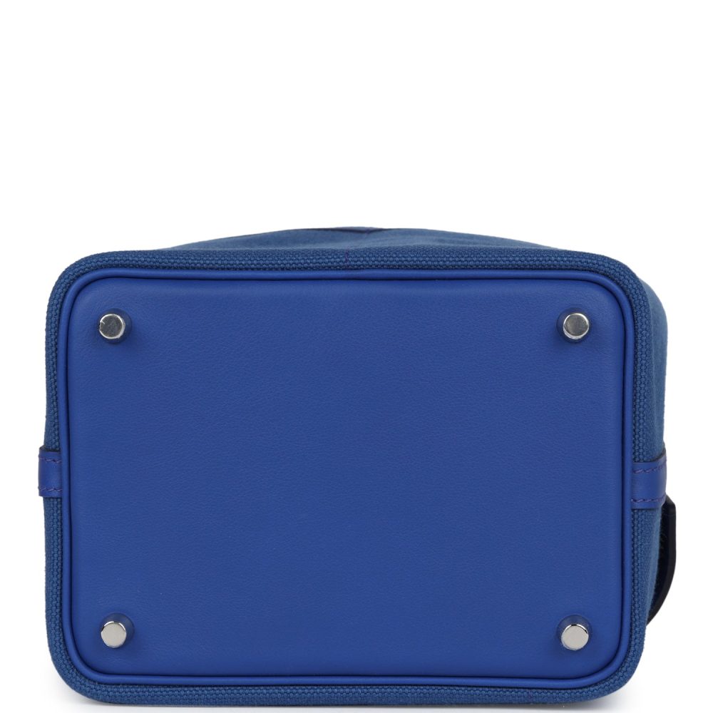 Hermes Picotin Cargo 18 Bleu Royal Swift and Toile Canvas Palladium Hardware - Image 6