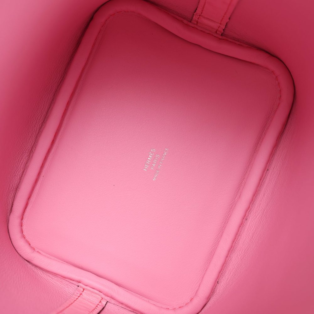 Hermes Micro Picotin Lock 14 Bubblegum Ostrich Palladium Hardware - Image 7