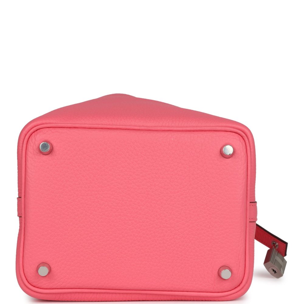 Hermes Picotin Lock 18 Rose Azalee Clemence Palladium Hardware - Image 6