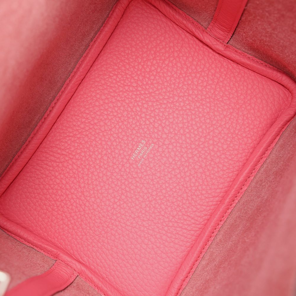 Hermes Picotin Lock 18 Rose Azalee Clemence Palladium Hardware - Image 7
