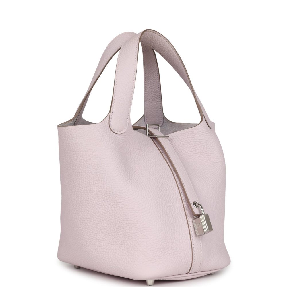 Hermes Picotin Lock 18 Mauve Pale Clemence Palladium Hardware - Image 2