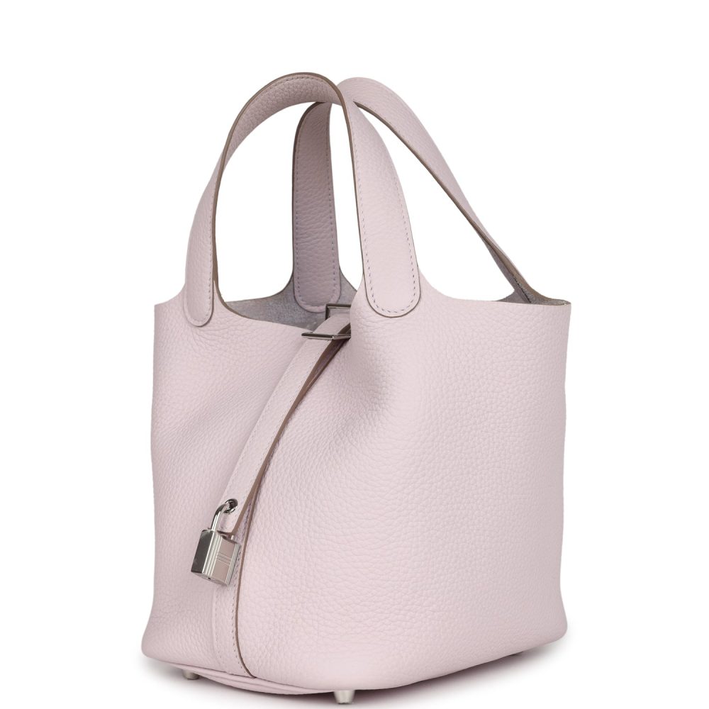 Hermes Picotin Lock 18 Mauve Pale Clemence Palladium Hardware - Image 3