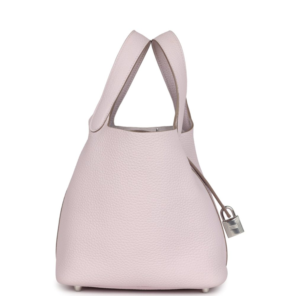 Hermes Picotin Lock 18 Mauve Pale Clemence Palladium Hardware - Image 4