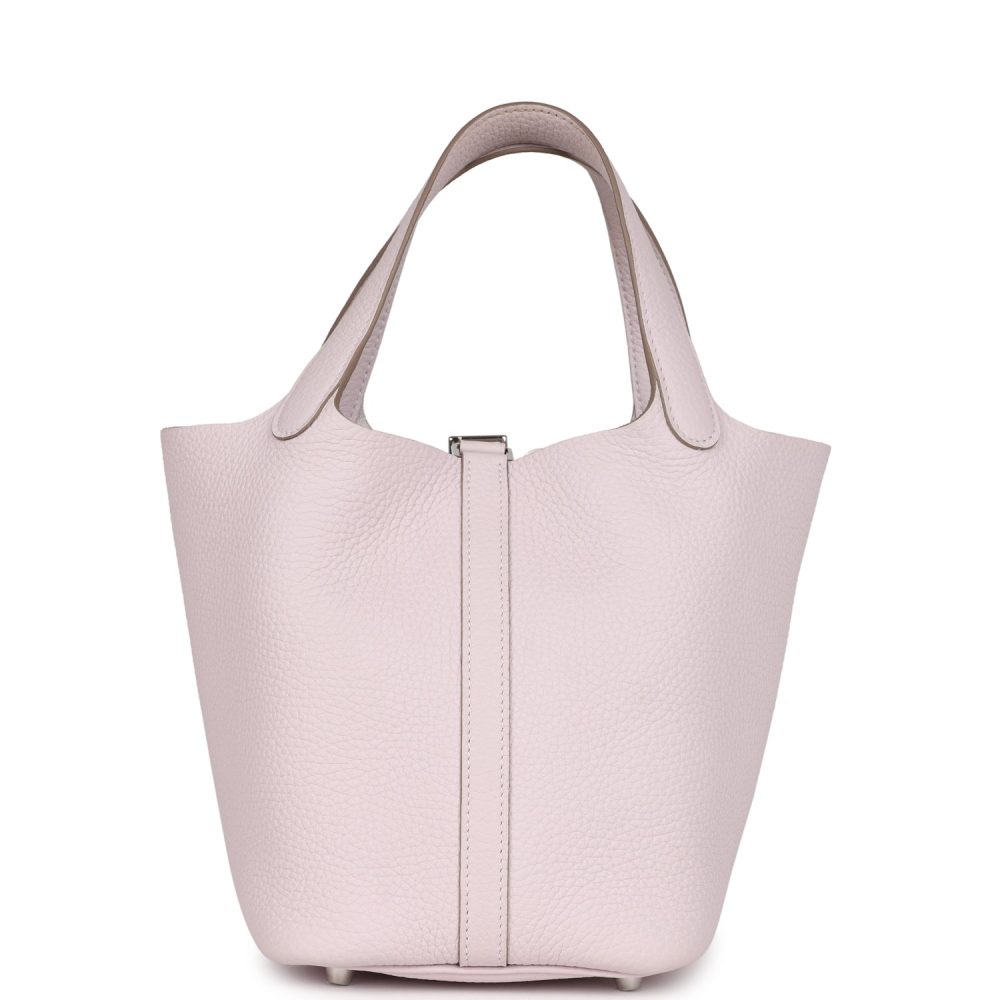 Hermes Picotin Lock 18 Mauve Pale Clemence Palladium Hardware - Image 5