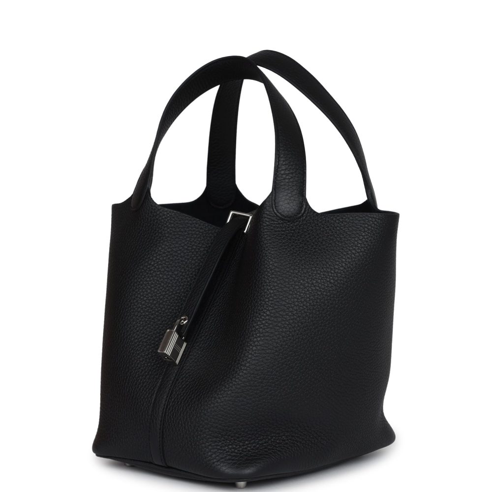 Hermes Picotin Lock 22 Black Clemence Palladium Hardware - Image 3