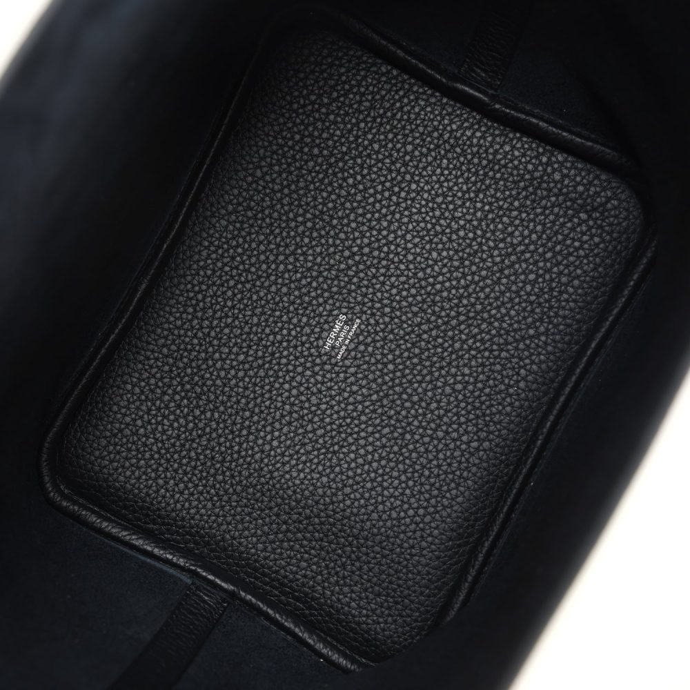 Hermes Picotin Lock 22 Black Clemence Palladium Hardware - Image 7