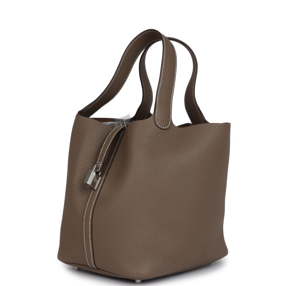 Hermes Picotin Lock 22 Etoupe Clemence Palladium Hardware - Image 3