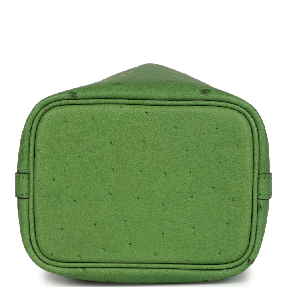 Hermes Micro Picotin Lock 14 Vert Yucca Ostrich Palladium Hardware - Image 6